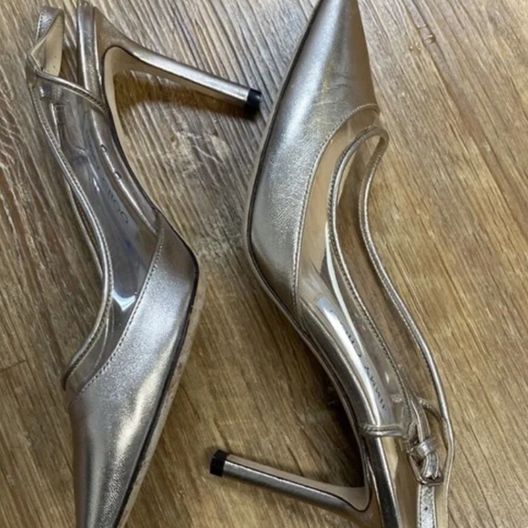 Jimmy Choo Rose Gold and Clear Sling Back Heel - Picture 4 of 7